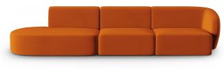 Micadoni Modulares Sofa Shane 4-Sitzer Links Samtstoff Terrakotta