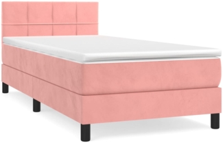 vidaXL Boxspringbett mit Matratze Rosa 90x190 cm Samt 3141280