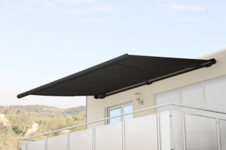 Elektrische Kassettenmarkise HWC-H27, Markise Vollkassette 6x3m ~ Polyester anthrazit, Rahmen anthrazit