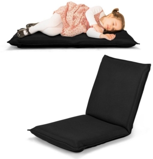 COSTWAY Bodenstuhl mit 6- stufig Verstellbarer Rückenlehne schwarz