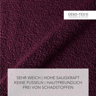 HOMESTORY Premium Handtuch-Set 100% Baumwolle, Frottee, weich, saugstark und schnelltrocknend, 450g/m², Oeko-Tex 100 2x Duschtuch + 4x Handtuch Beere