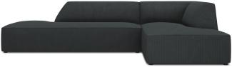 Micadoni 4-Sitzer Modular Ecke rechts Sofa Ruby | Bezug Black | Beinfarbe Black Plastic