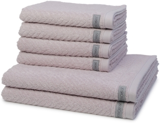 Ross Smart 6 tlg. Frottier-Set - 4 X Handtuch (50 X 100cm), 2 X Duschtuch (70 X 140cm) - 520 g/m2 - Stein