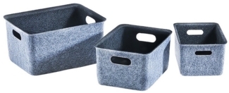 Kobolo Aufbewahrungskorb Filzkorb außen grau innen schwarz im 3er Set 37 cm