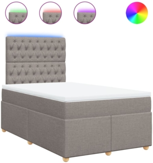 vidaXL Boxspringbett mit Matratze Taupe 120x200 cm Stoff 3293558