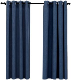 vidaXL Verdunkelungsvorhänge Ösen Leinenoptik 2 Stk. Blau 140x175 cm 321176