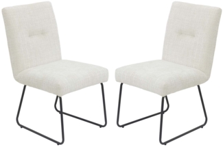 2er Set Kufenstuhl Finja - Webstoff Creme