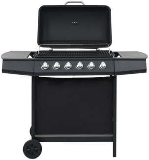 vidaXL Gasgrill mit 6 Flammen Stahl Schwarz 44281