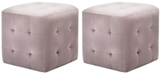 vidaXL Nachttische 2 Stk. Rosa 30x30x30 cm Samtstoff 249020