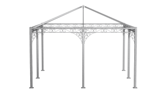 ELEO Rosenpavillon aus Metall quadratisch Palermo 4 x 4 m feuerverzinkt