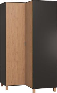 99rooms Simplica IV Eckkleiderschrank Schwarz Eiche