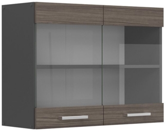 Vicco Glashängeschrank R-Line, Edelgrau/Anthrazit, 80 cm