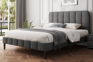 Lexzurn Polsterbett Polsterbett 140x200 cm Bettgestell, Doppelbett Bettrahmen mit Kopfteil,Gepolstertes Bett Bettrahmen