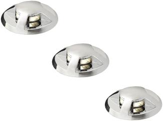 Erweiterungs 3er SET Mini LED Bodeneinbauspots verchromt mit Kappe Ø3,5cm IP44