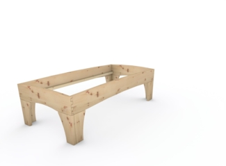 Zirbenbett Massivholzbett "Rosi" metallfrei 90 x 200 cm 58 cm ohne Kopfteil