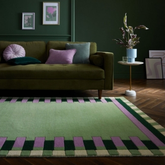 FLAIR RUGS Wollteppich Kai Wool Border, rechteckig, Höhe: 10 mm, Kai Wool Border Läufer Teppich