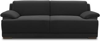 DOMO Collection Telos 3er Boxspringsofa, Sofa mit Boxspringfederung, Zeitlose Couch mit breiten Armlehnen, 218 x 96 x 80 cm, Polstergarnitur in anthrazit