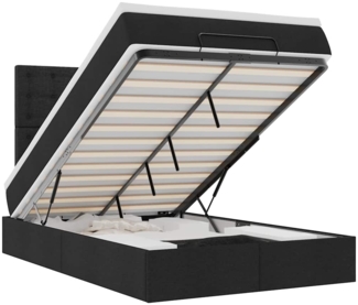 vidaXL Ottoman-Bett mit Matratze Schwarz 120x200 cm Stoff 3313315