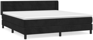 vidaXL Boxspringbett mit Matratze Schwarz 180x200 cm Samt 3131035