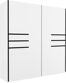 Schwebetürenschrank Kleiderschrank Violla 200x60,5x210cm weiß schwarz 2-türig