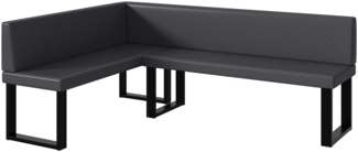 MEBLINI Eckbank für Esszimmer - Küchenbank - Essecke - Sitzecke Küche - ERIC - U-Beine 142x196x87cm Links - Grau Kunstleder