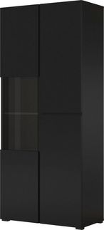 OTTO home Vitrine Cross, Höhe 183,5 cm, moderne grifflose Standvitrine mit 3 Türen Hochschrank mit viel Stauraum, Glastür und verstellbaren Einlegeböden