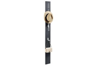 Wandgarderobe Hansnes mit Klapphaken 170 cm Grau Hochglanz en. casa