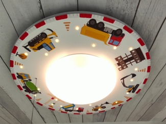 Coole LED Deckenleuchte Baustelle fürs Kinderzimmer Schlummerlicht bunt Ø54cm