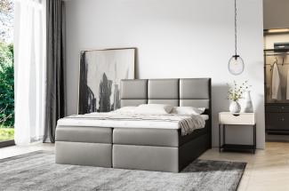 'Olivia' Boxspringbett, Grau, 160x200 cm