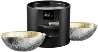 Eisch Sen Silver Schale ø 15 cm 2er Set Silber in Geschenkröhre