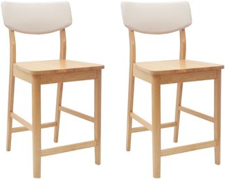 vidaXL Esszimmerstühle 2 pcs Natur 48 x 49 x 95 cm Massives Gummiholz 42020477