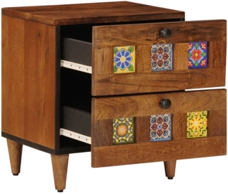 vidaXL Nachttisch Braun 40 x 33 x 46 cm Massivholz Mango 4018222