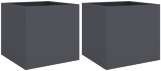 vidaXL Pflanzkübel 2 Stk. Anthrazit 49x47x46 cm Stahl 841564