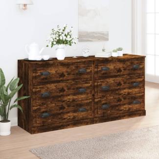 vidaXL Sideboards 2 Stk. Räuchereiche Holzwerkstoff 3185244