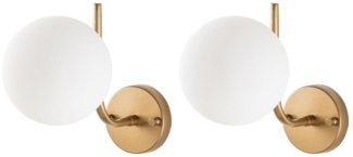 Vente-unique - Set 2 Wandleuchten – Metall – Gold mit Kugel – Ø 15 cm – ORBEA