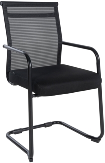 Besucherstuhl LISBON - Stoff Schwarz 55x51x95 cm | Besucherstühle Konferenzstuhl Wartezimmerstuhl Bürostühle Bürostuhl Konferenzraum Wartezimmer