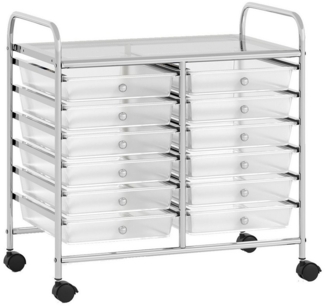 COSTWAY Rollcontainer, mit Schubladen Kunststoff, Rollwagen mit Rollen