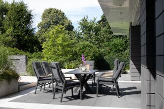 Gartenmöbelset Tisch Malaga eckig, 6er Set Dining Relaxsessel Sevilla