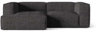 Micadoni Ecksofa Nuria 3-Sitzer Links Boucle Anthrazit