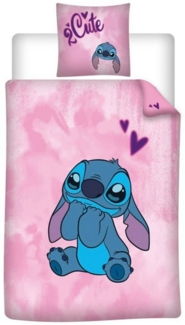 Disney Kinderbettwäsche Disney Stitch Kinder Mikrofaser Bettwäsche 2tlg. Set, 2 teilig, Bettdeckenbezug 135-140x200cm Kissenbezug 65x65 cm