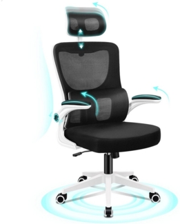 ALFORDSON Bürostuhl Ergonomischer, atmungsaktives Netzgewebe, (1 St), Selbsteinstellende Lendenwirbelstütze, 120° Neigungsverstellung
