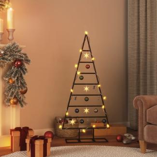 vidaXL Metall-Weihnachtsbaum für Dekorationen Schwarz 125 cm 359596