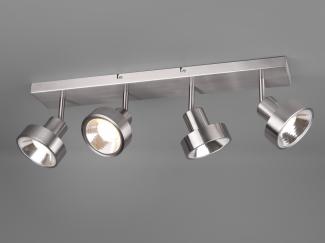 Retro LED Deckenstrahler 4 flammig Silber Spots schwenkbar