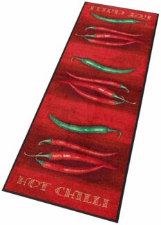 wash+dry by Kleen-Tex Küchenläufer Hot Chili, rechteckig, Höhe: 7 mm, Motiv Chilli, rutschhemmend, In- und Outdoor geeignet, waschbar, Küche