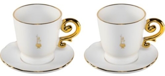 Bialetti Set 2 Cappucio Tassen inkl. Untertassen Pure Gold