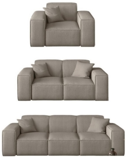 Sofaset Designersofa CELES 3-2-1 in Stoff Scala Beige