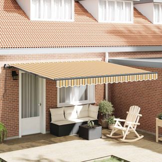 vidaXL Einziehbare Markise Mehrfarbig 400 x 300 cm Polyester und Stahl 3330579