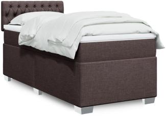 vidaXL Boxspringbett mit Matratze Dunkelbraun 100x200 cm Stoff 3288109