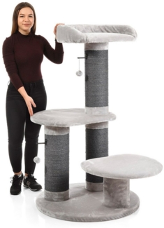 Canadian Cat Company Kratzbaum Kanata, grau, Kratzstämme Ø 20cm, ca 110 x 80 x 138 cm