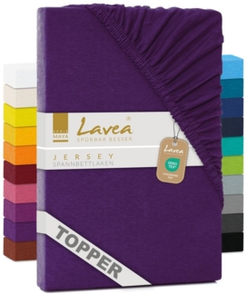 Lavea Spannbettlaken Maya, in Gr. 60x140, 90x200, 120x200, 140x200, 180x200 oder 200x220 cm, Baumwolle, Gummizug: rundum, (1 Stück), Jersey Spannbetttuch für Topper, Boxspring- und Wasserbetten